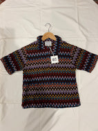 70s Groovy Knit Multi Zig Zag Top