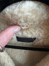 Load image into Gallery viewer, 70s Sears Roebucks Vintage Denim Sherpa Lined Coat — 44R