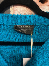 Load image into Gallery viewer, Vintage Kitty Hawk Blue/Teal Cardigan Sweater