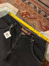 Load image into Gallery viewer, 90s/Y2K Red Crown Black Denim JNCO Jeans