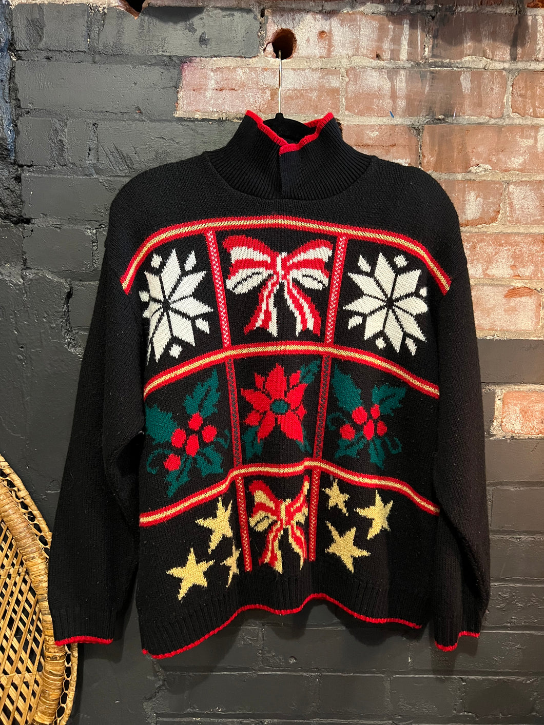 Vintage Black Christmas Sweater