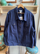Navy Blue Oversized Denim Jacket