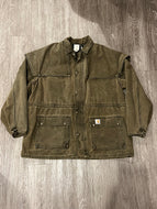 Vintage Carhartt Mens Canvas Duster Jacket Ranch Barn Coat CW042 USAVintage
