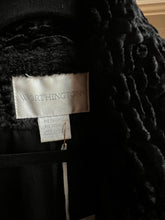 Load image into Gallery viewer, Faux Black Persian Lamb Fur Coat Button Front Collared