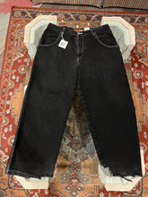 Load image into Gallery viewer, 90s/Y2K Red Crown Black Denim JNCO Jeans