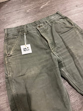 Load image into Gallery viewer, Green Flannel Lined Carhartt Dungarees