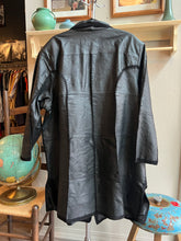 Load image into Gallery viewer, Black Leather Coat with Knit Trim Detail