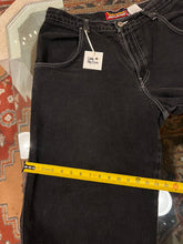 Load image into Gallery viewer, 90s/Y2K Red Crown Black Denim JNCO Jeans