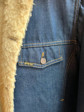 Load image into Gallery viewer, 70s Sears Roebucks Vintage Denim Sherpa Lined Coat — 44R