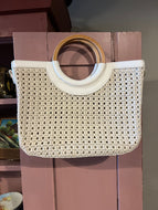 Vintage Woven Purse - Cream