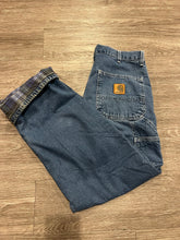 Load image into Gallery viewer, Flannel Lined Carhartt Carpenter Jeans