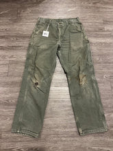 Load image into Gallery viewer, Green Flannel Lined Carhartt Dungarees