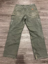 Load image into Gallery viewer, Green Flannel Lined Carhartt Dungarees