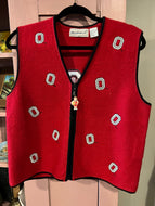 Vintage OSU Embroidered Wool Vest - Ohio State Buckeyes, Sz. M