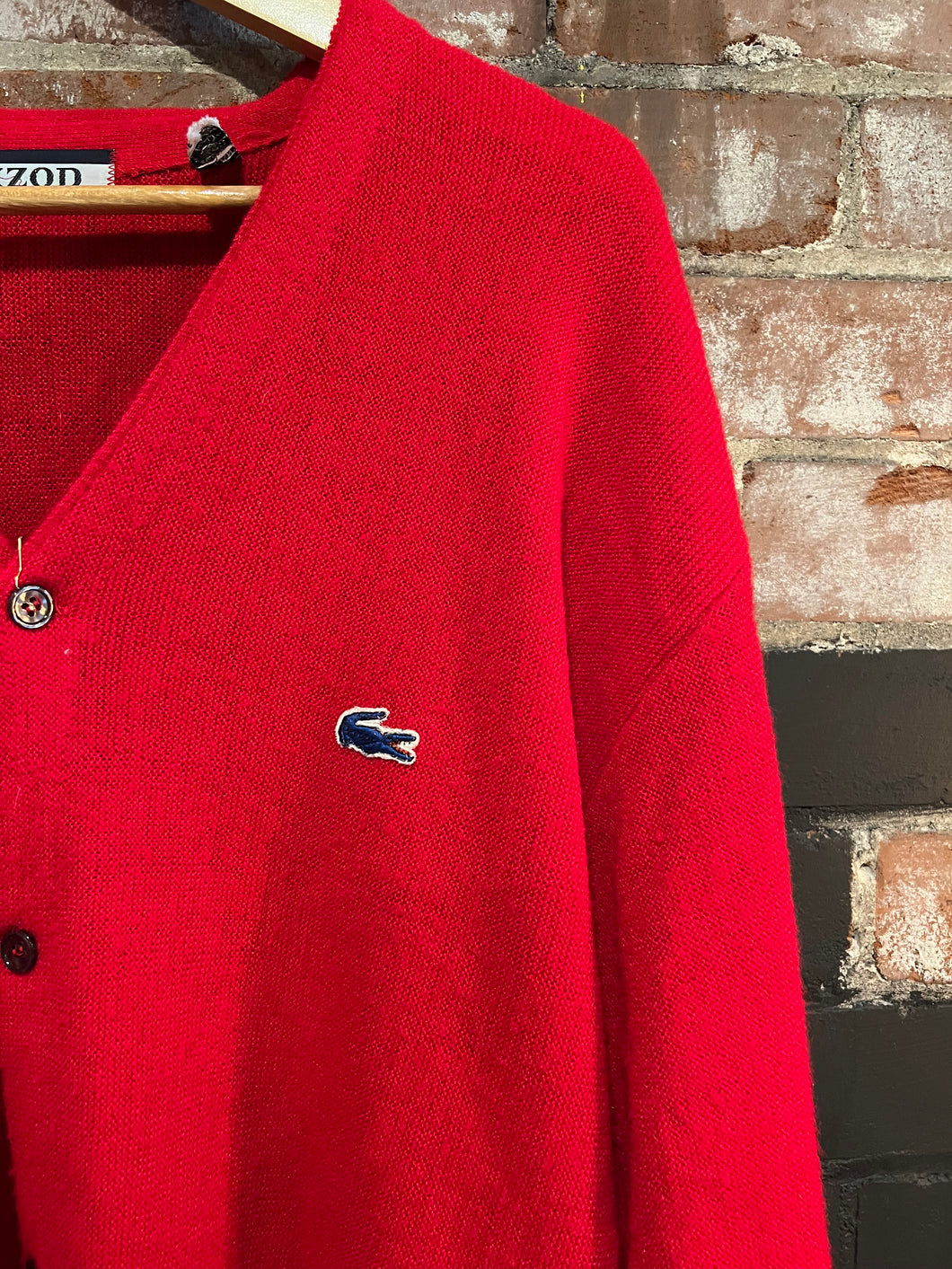 1970's Izod/Lacoste Red Cardigan