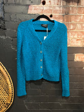 Load image into Gallery viewer, Vintage Kitty Hawk Blue/Teal Cardigan Sweater