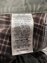Load image into Gallery viewer, Green Flannel Lined Carhartt Dungarees