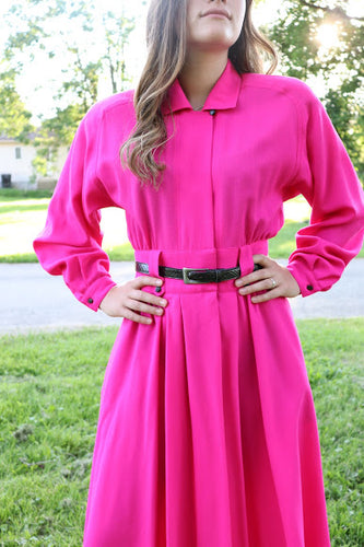 Vintage Fuschia A-Line Dress