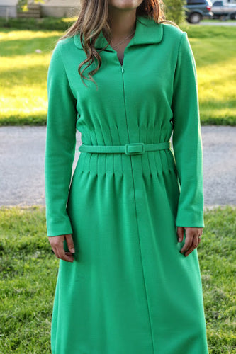 Vintage Green A-Line Dress