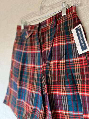 Vintage Plaid High Waist Shorts