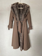 Vintage Tan Fur Trench Coat