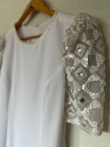 Vintage White Beaded Dress