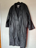 Plus Size Leather Trench Coat