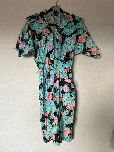 Vintage Floral Belted Dress