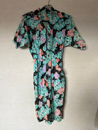 Vintage Floral Belted Dress